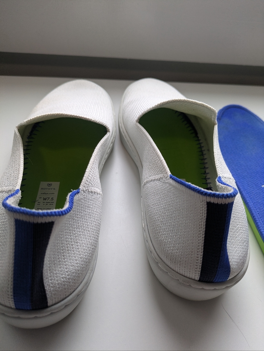 Rothy's The Original Slip On Sneaker Bright White  7.5 - Picture 10 of 11